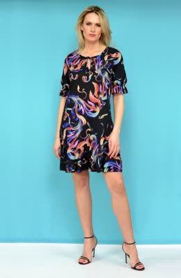 Sukienka z falbanami rozkloszowana LEMA rozm. M-3XL