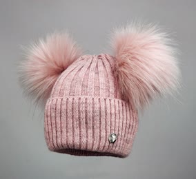 Czapka zimowa damska dwa pompony VOLAN